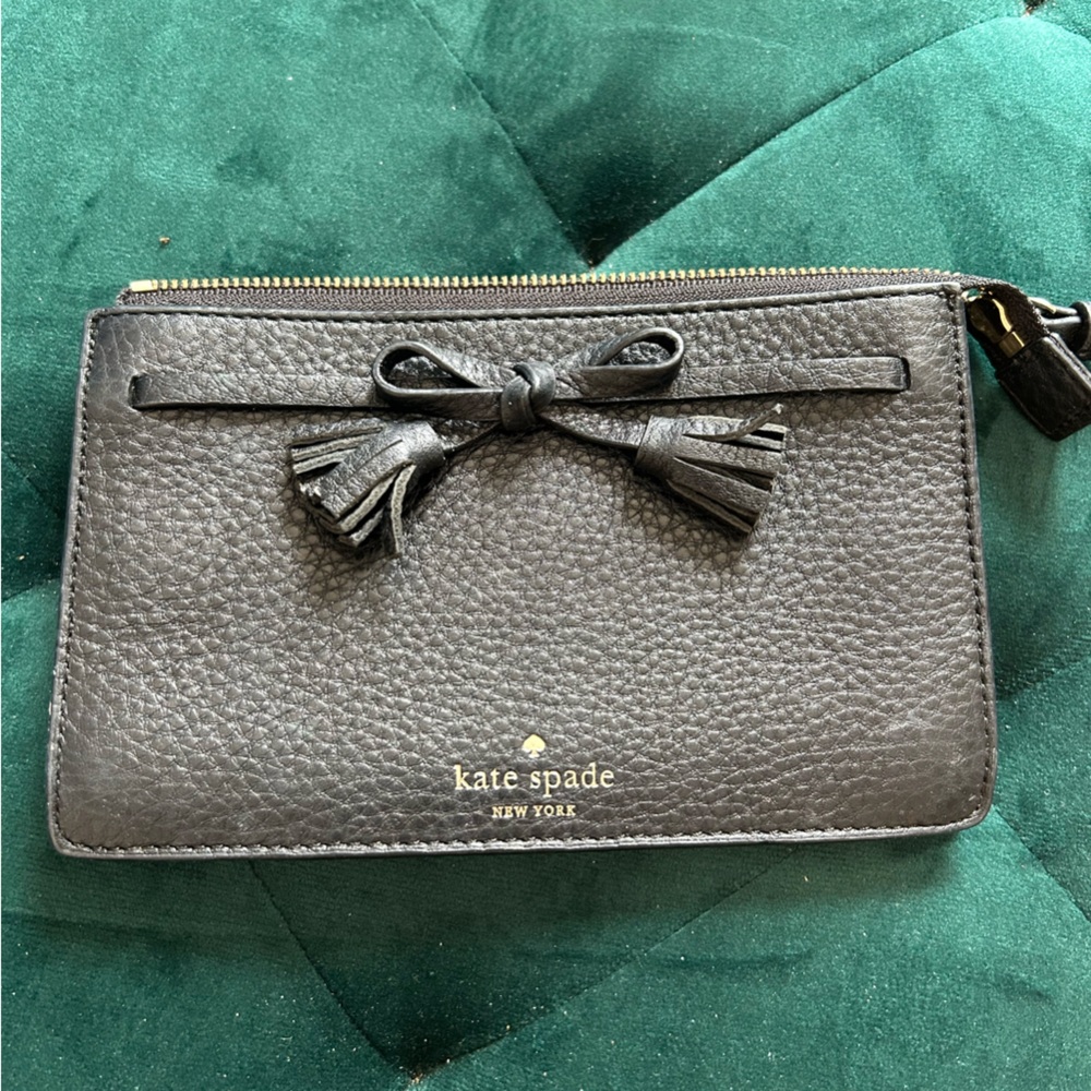Kate Spade Black Leather Wristlet